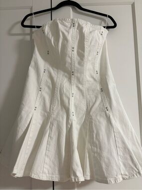 wild fable White Strapless A-Line Dress with Stud Accents